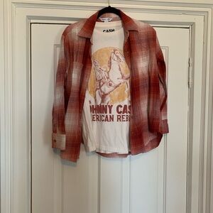 Old Navy Women's Red Plaid Button Down Shirt